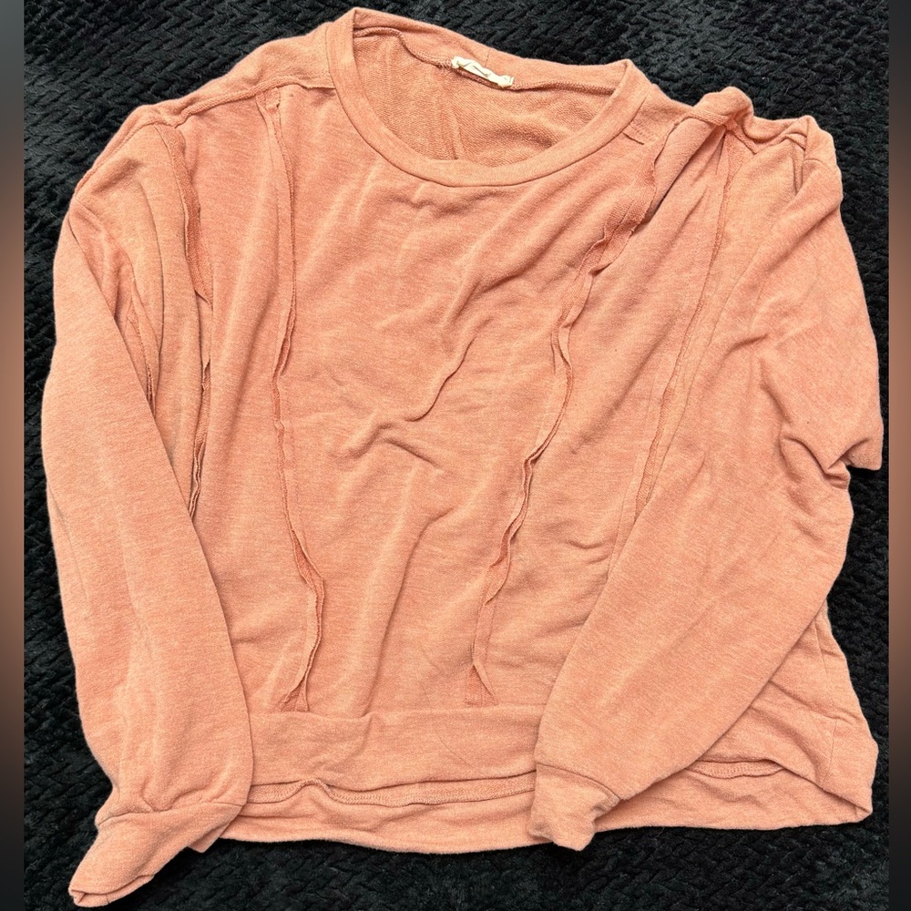 Salmon Colored Chrysanthemum Loungewear Top